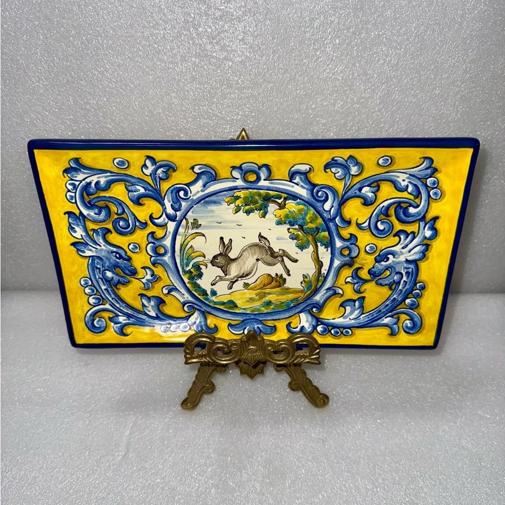 Vintage Mexican TALAVERA San Andrés Hand Painted Tray - Picture 3 of 5
